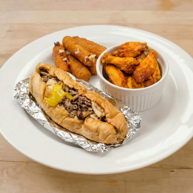 Philly & 5 Wings Combo.